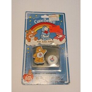 Howard Eldon Ltd Care Bears Jewelry Set Pin And Ring Birthday Bear